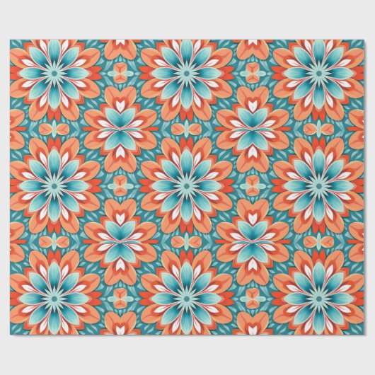 70s Retro Hippie Style Flower Power Boho Cadeaupapier (Vlak)