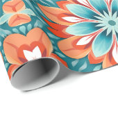 70s Retro Hippie Style Flower Power Boho Cadeaupapier (Rol Hoek)