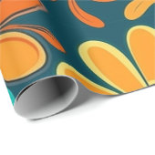  70s Retro Hippie Style Flower Power Boho Cadeaupapier (Rol Hoek)