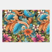  70s Retro Hippie Style Flower Power Boho Inpakpapier Vel (Voorkant)
