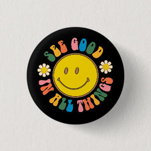 70s Retro Hippie Sublimatie Bundel Ronde Button 3,2 Cm