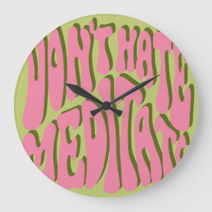 70s Retro: 'Meditate' Motivatie Poster Grote Klok