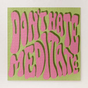 70s Retro: 'Meditate' Motivatie Poster Legpuzzel