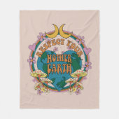 70's Retro Moeder Aarde Grafisch Fleece Deken (Voorkant)