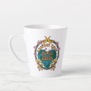 70's Retro Moeder Aarde Grafisch Latte Mok