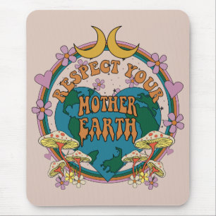 70's Retro Moeder Aarde Grafisch Muismat
