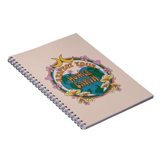 70's Retro Moeder Aarde Grafisch Notitieboek (Rechterzijde)