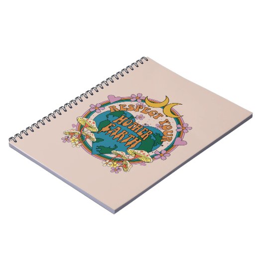 70's Retro Moeder Aarde Grafisch Notitieboek (Linkerzijde)