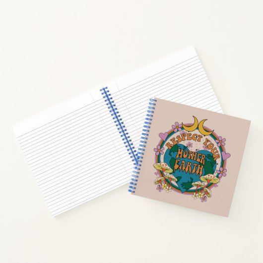 70's Retro Moeder Aarde Grafisch Notitieboek (Binnen)