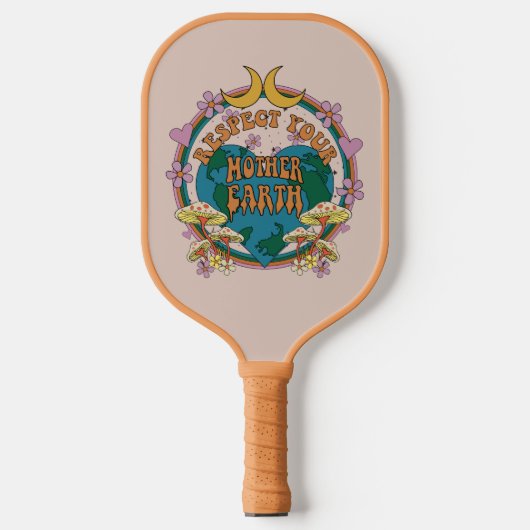 70's Retro Moeder Aarde Grafisch Pickleball Paddle (Voorkant)
