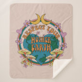 70's Retro Moeder Aarde Grafisch Sherpa Deken (Voorkant)