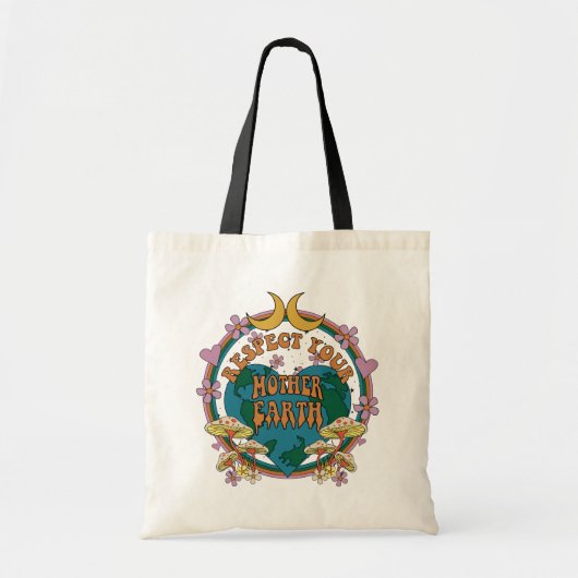 70's Retro Moeder Aarde Grafisch Tote Bag (Voorkant)