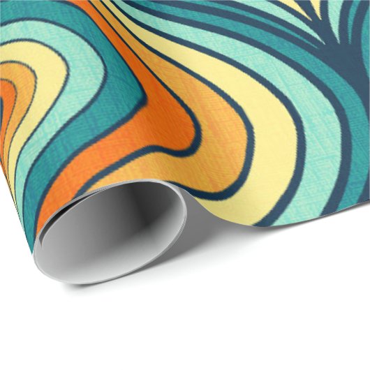 70's Retro Pallet Ogee Vorm herhaal Patroon Cadeaupapier (Rol Hoek)