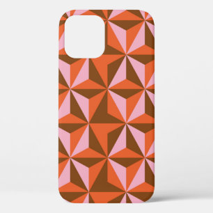 70s retro patroonachtergrond iPhone 12 hoesje