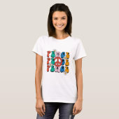 70's Retro Peace T-shirt voor dames (Voorkant volledig)