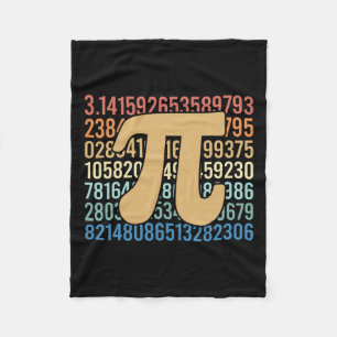 70s Retro Pi Day Wiskunde vergelijking aantal lera Fleece Deken