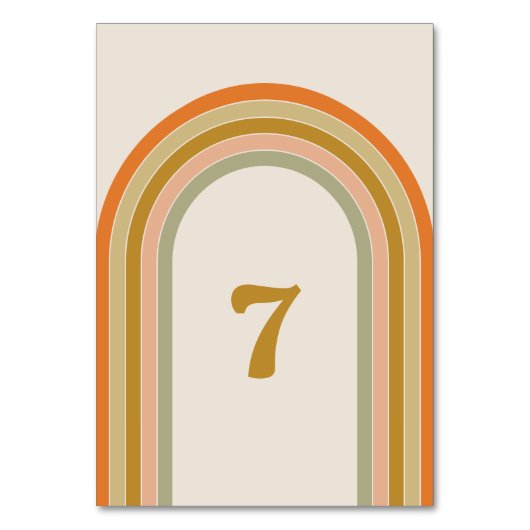 70s Retro Regenboog Groovy Bruiloft Kaart (Voorkant)