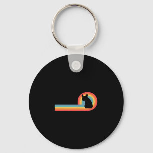 - 70s Retro Regenboog Hond Eigenaar Schattig Sleutelhanger