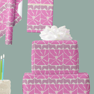 70s Retro Roze Bloem Geschenkverpakking Papier