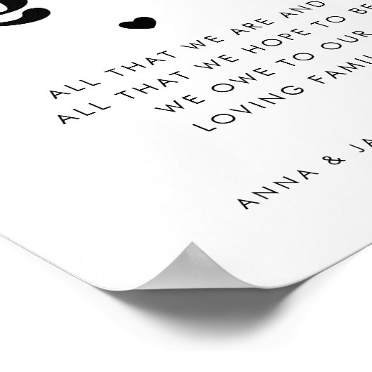 70s Retro Script Generaties van Liefde Trouwteken Poster (Hoek)