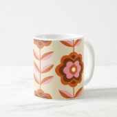 70's Retro Seamless Pattern. 60s en 70s Aesthetic Koffiemok (Voorkant rechts)