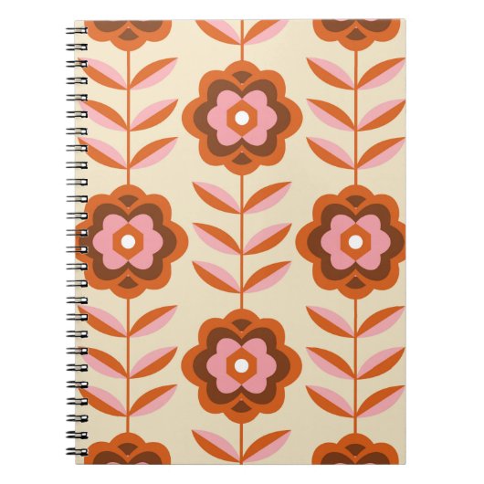 70's Retro Seamless Pattern. 60s en 70s Aesthetic Notitieboek (Voorkant)