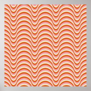 70's Retro Seamless Pattern. 60s en 70s Aesthetic Poster