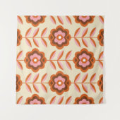 70's Retro Seamless Pattern. 60s en 70s Aesthetic Wandkleed (Voorkant (horizontaal))