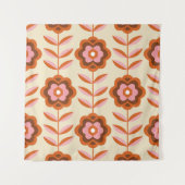 70's Retro Seamless Pattern. 60s en 70s Aesthetic Wandkleed (Voorkant)