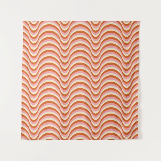 70's Retro Seamless Pattern. 60s en 70s Aesthetic Wandkleed (Voorkant)