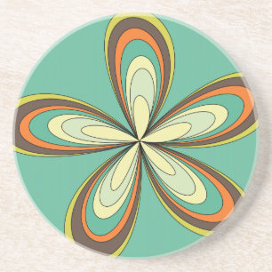 70's retro spring hippie flower power zandsteen onderzetter