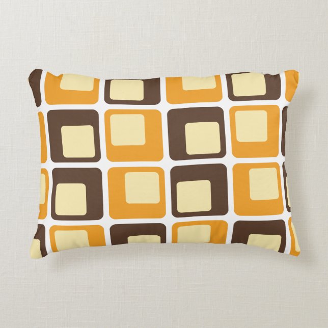 70s Retro Square Shapes Pattern Accent Kussen (Voorkant)