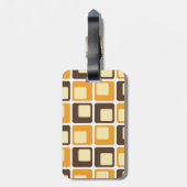70s Retro Square Shapes Pattern Bagagelabel (Achterkant verticaal)