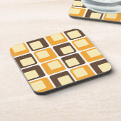 70s Retro Square Shapes Pattern Bier Onderzetter (Linkerzijde)