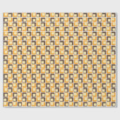 70s Retro Square Shapes Pattern Cadeaupapier (Vlak)