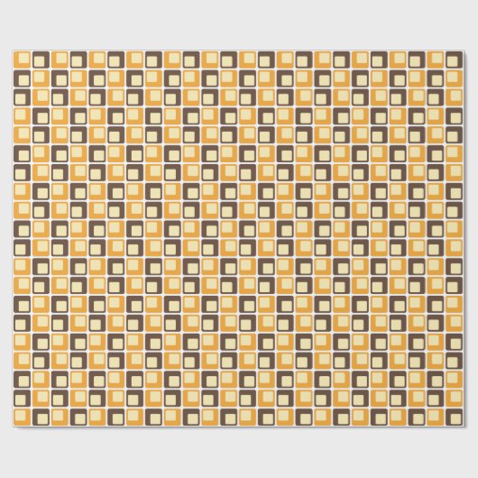 70s Retro Square Shapes Pattern Cadeaupapier (Vlak)
