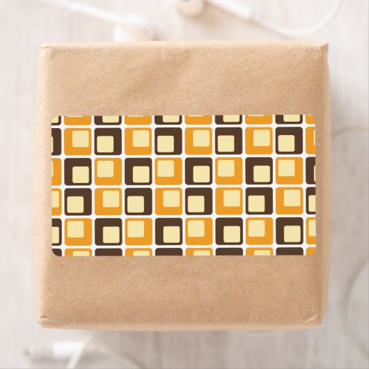 70s Retro Square Shapes Pattern Etiket (Insitu)