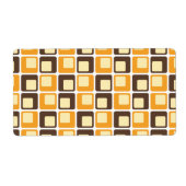70s Retro Square Shapes Pattern Etiket (Voorkant)