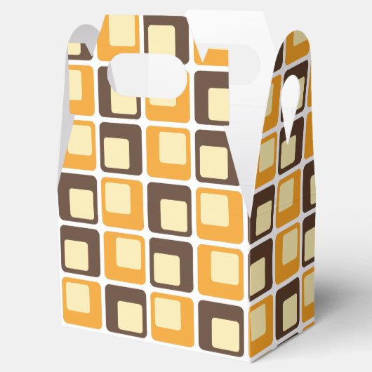 70s Retro Square Shapes Pattern Favor Box Bedankdoosjes (Geopend)
