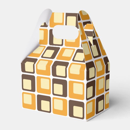 70s Retro Square Shapes Pattern Favor Box Bedankdoosjes (Voorkant Zijde)