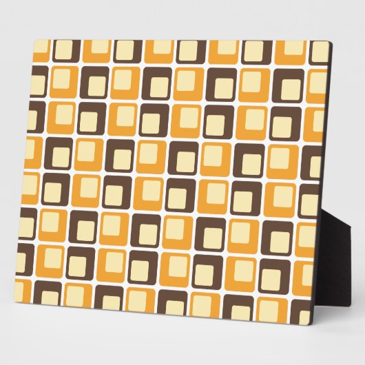 70s Retro Square Shapes Pattern Fotoplaat (Zijkant)