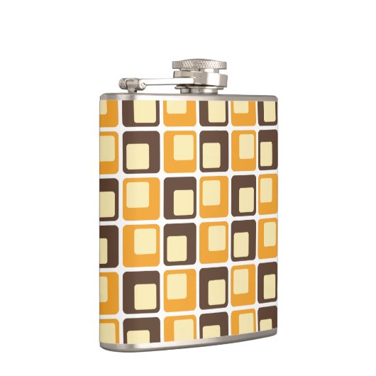 70s Retro Square Shapes Pattern Heupfles (Rechts)