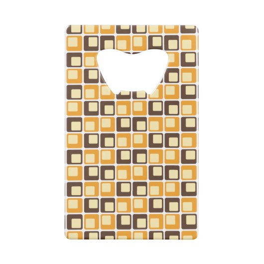70s Retro Square Shapes Pattern Kredietkaart Flessenopener (Achterkant)