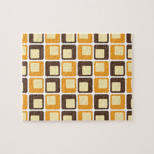 70s Retro Square Shapes Pattern Legpuzzel (Horizontaal)