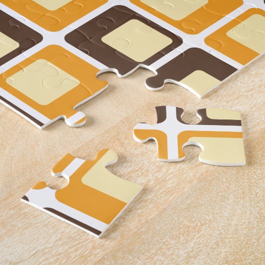 70s Retro Square Shapes Pattern Legpuzzel (Zijkant)