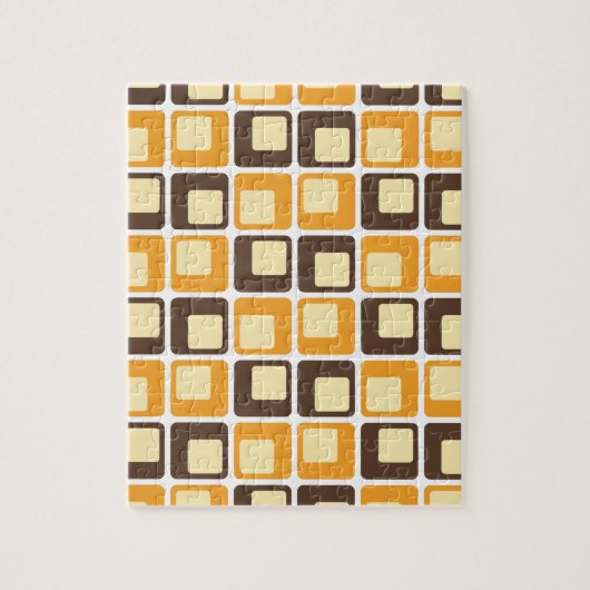 70s Retro Square Shapes Pattern Legpuzzel (Verticaal)