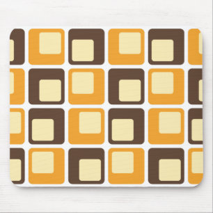 70s Retro Square Shapes Pattern Muismat