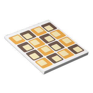 70s Retro Square Shapes Pattern Notitieblok