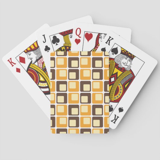 70s Retro Square Shapes Pattern Pokerkaarten (Achterkant)