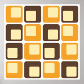 70s Retro Square Shapes Pattern Poster (Voorkant)